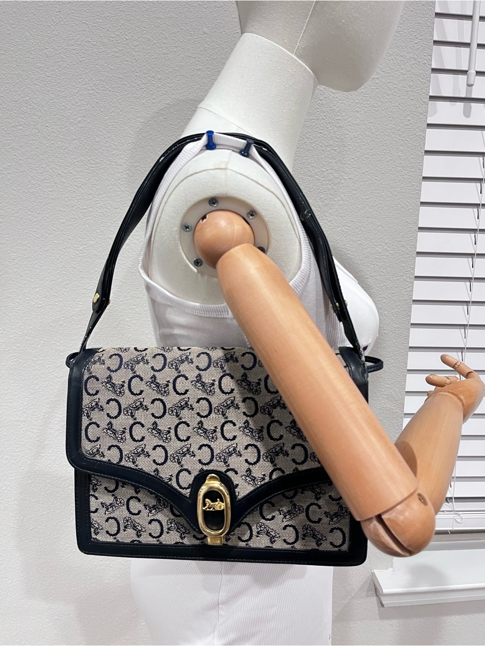 CELINE C SULKY MONOGRAM SHOULDER BAG